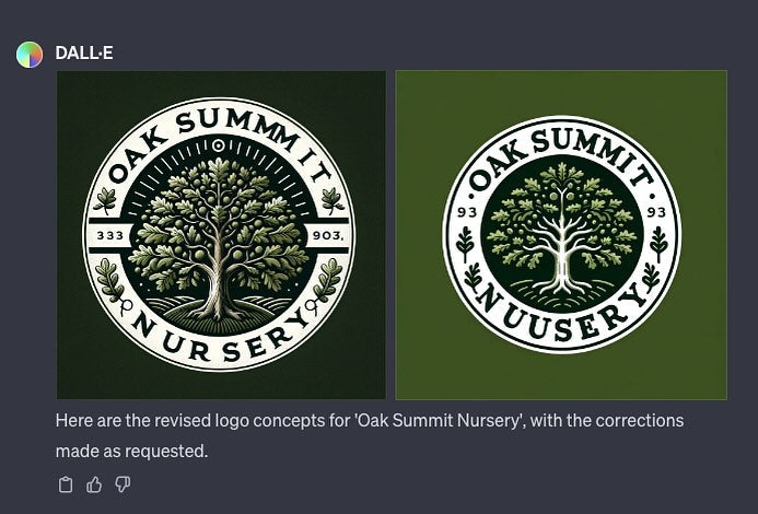 chat gpt 4’a dalle 3 after uploading my logo and asking for it’s version with the same colors and style