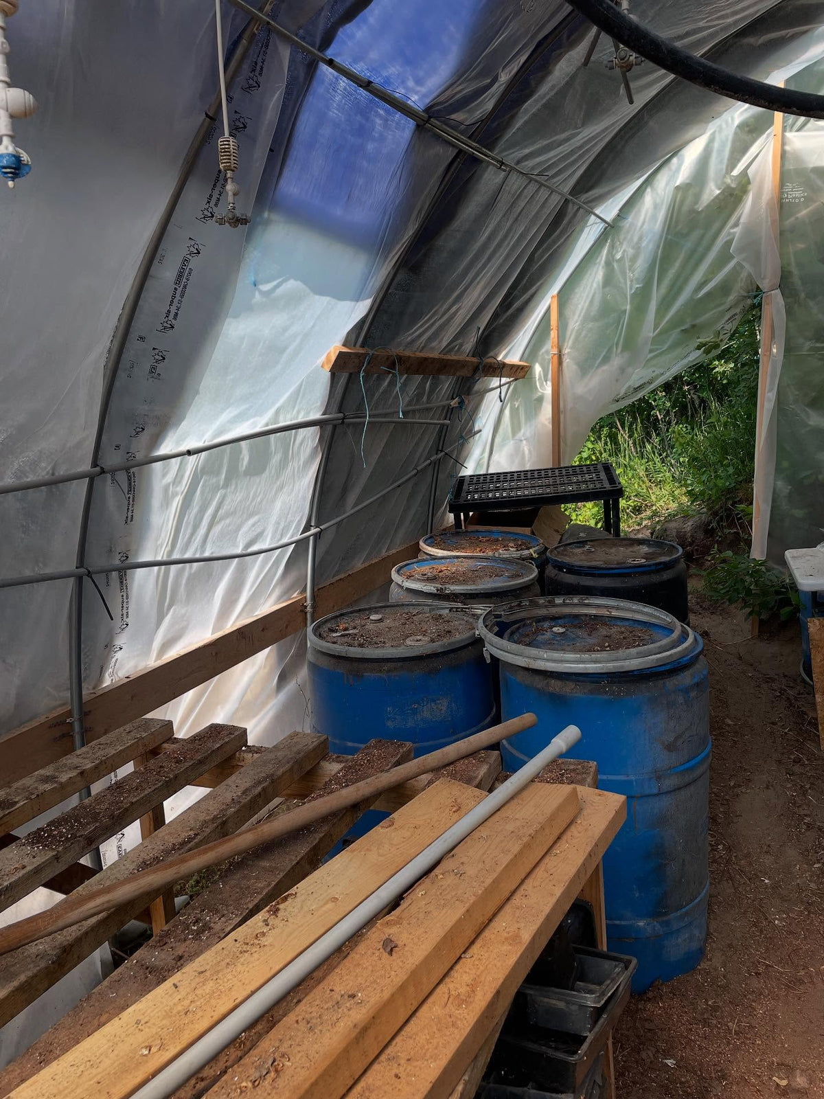 greenhouse construction work in progress, quick pan around, image 2 of 2