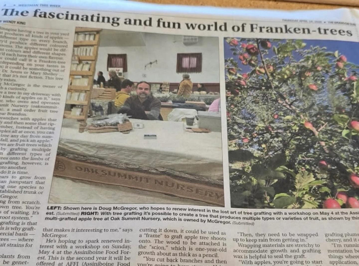 hey made the local paper today, it's an article about an upcoming grafting workshop that we do