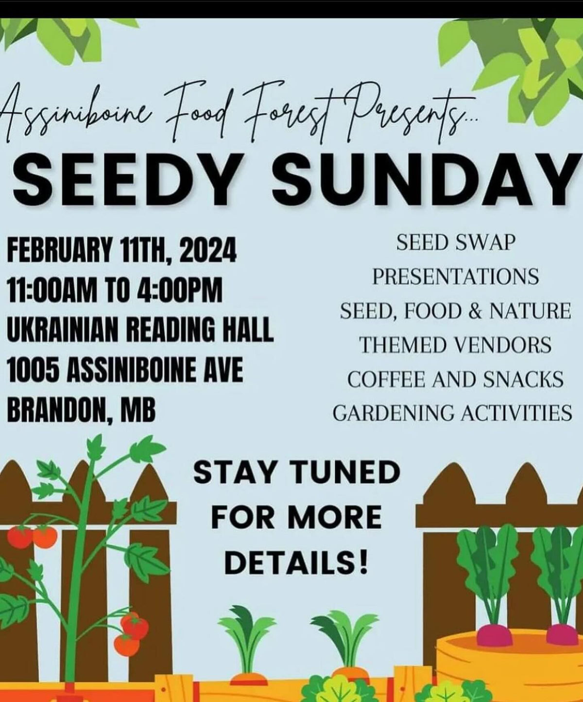 hey we’re at seedy sunday in Brandon MB this weekend, image 1 of 10