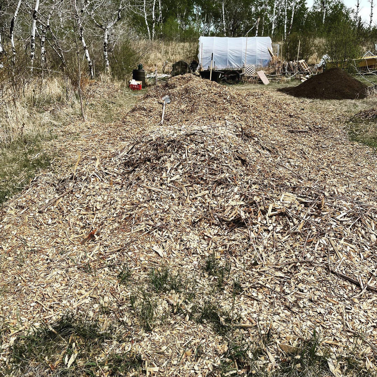 it’s all #woodchips and #compost at the nursery as we fill our raised beds by the greenhouse