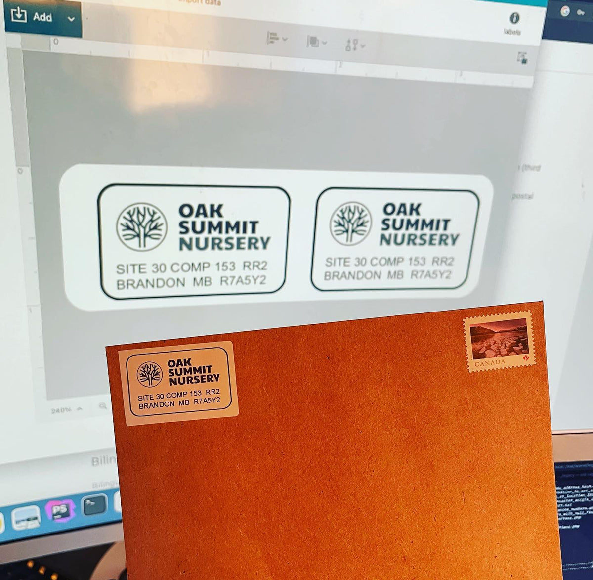 Made some fancy return address labels, image 1 of 2