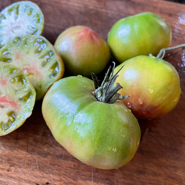 Captain Lucky tomatoes photographed at Oak Summit Nursery.