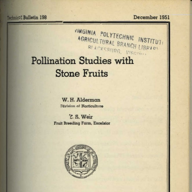 reading 75 year a old bulletin with the best and most up to date info about cherry plum pollinators, image 1 of 4