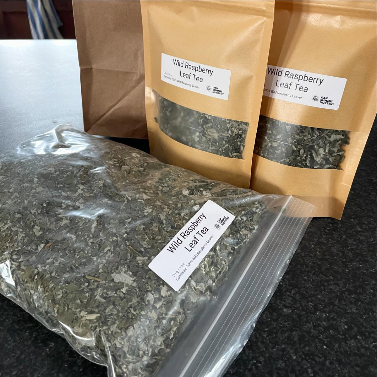 the forest around our place is full of wild raspberry, and I enjoy the tea/tisane made from the leaves, image 1 of 3