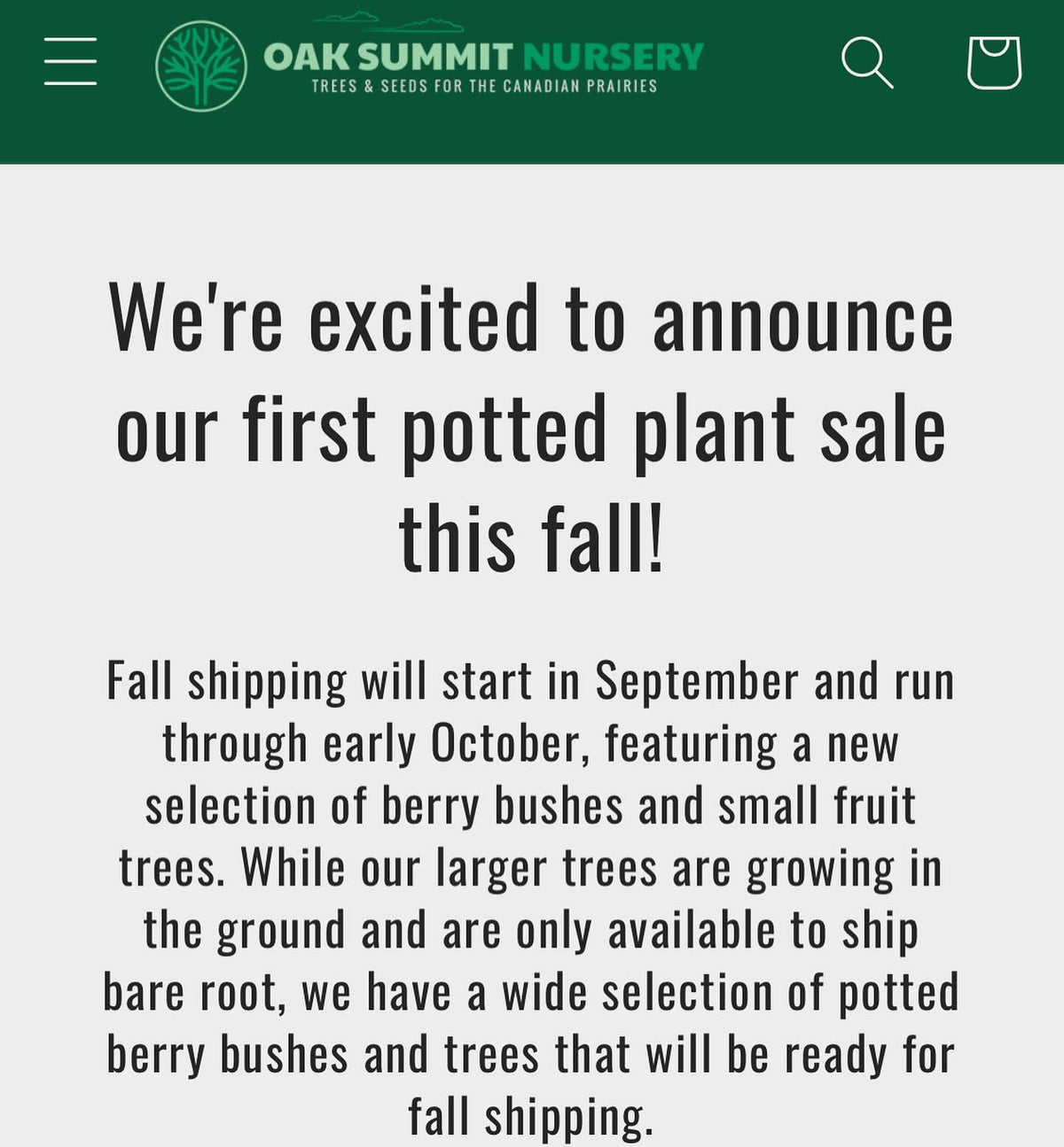We’re excited to announce our first potted plant sale this fall, image 1 of 3